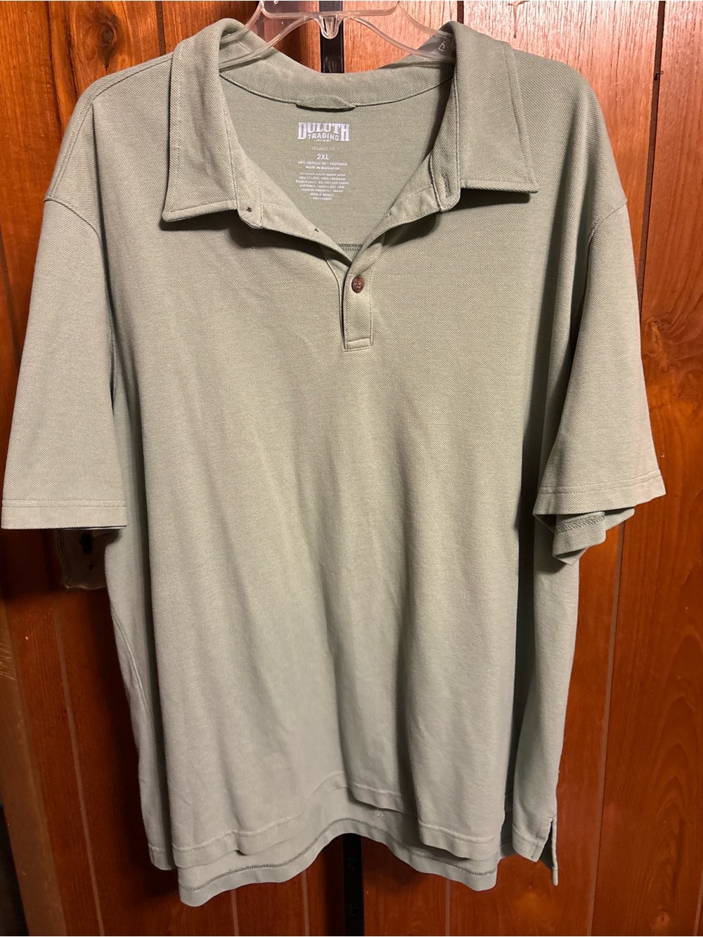 Duluth Trading Co Sage Green Short Sleeve Polo